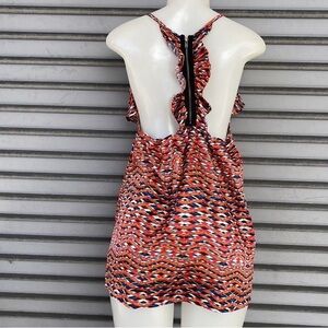 Colorful Patterned Sleeveless Top Size L